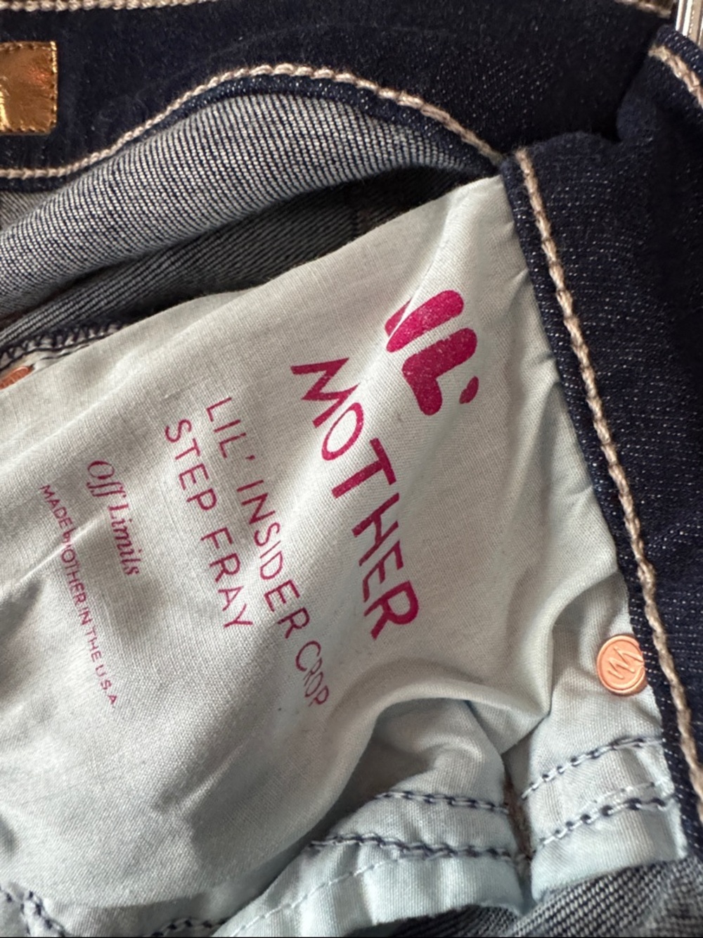 NWT MOTHER THE INSIDER CROP STEP FRAY JEAN COLOR OFF LIMITS SIZE 29P - Picture 5 of 12